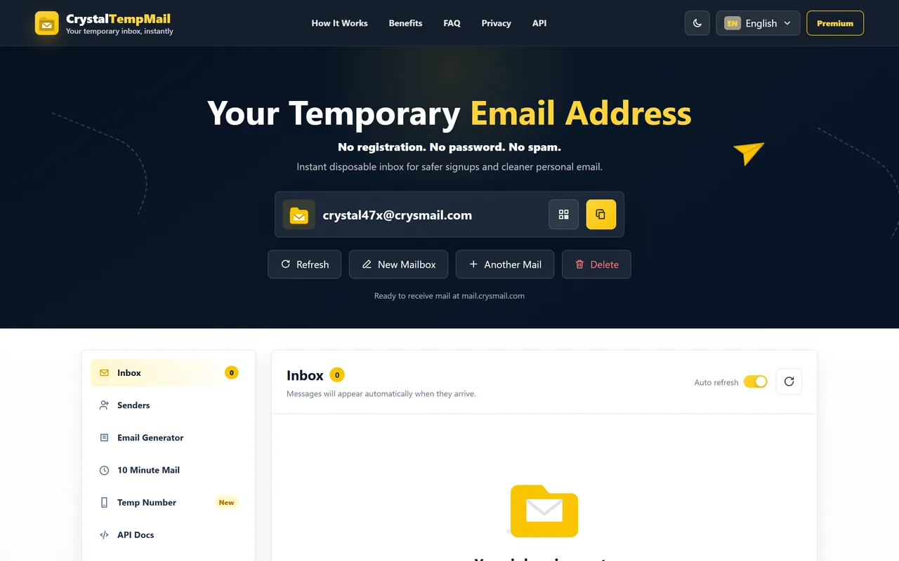 Launching Crystal Temp Mail
